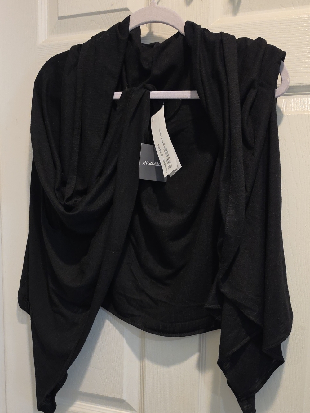 Eddie Bauer Black Draped Open-Front Shrug